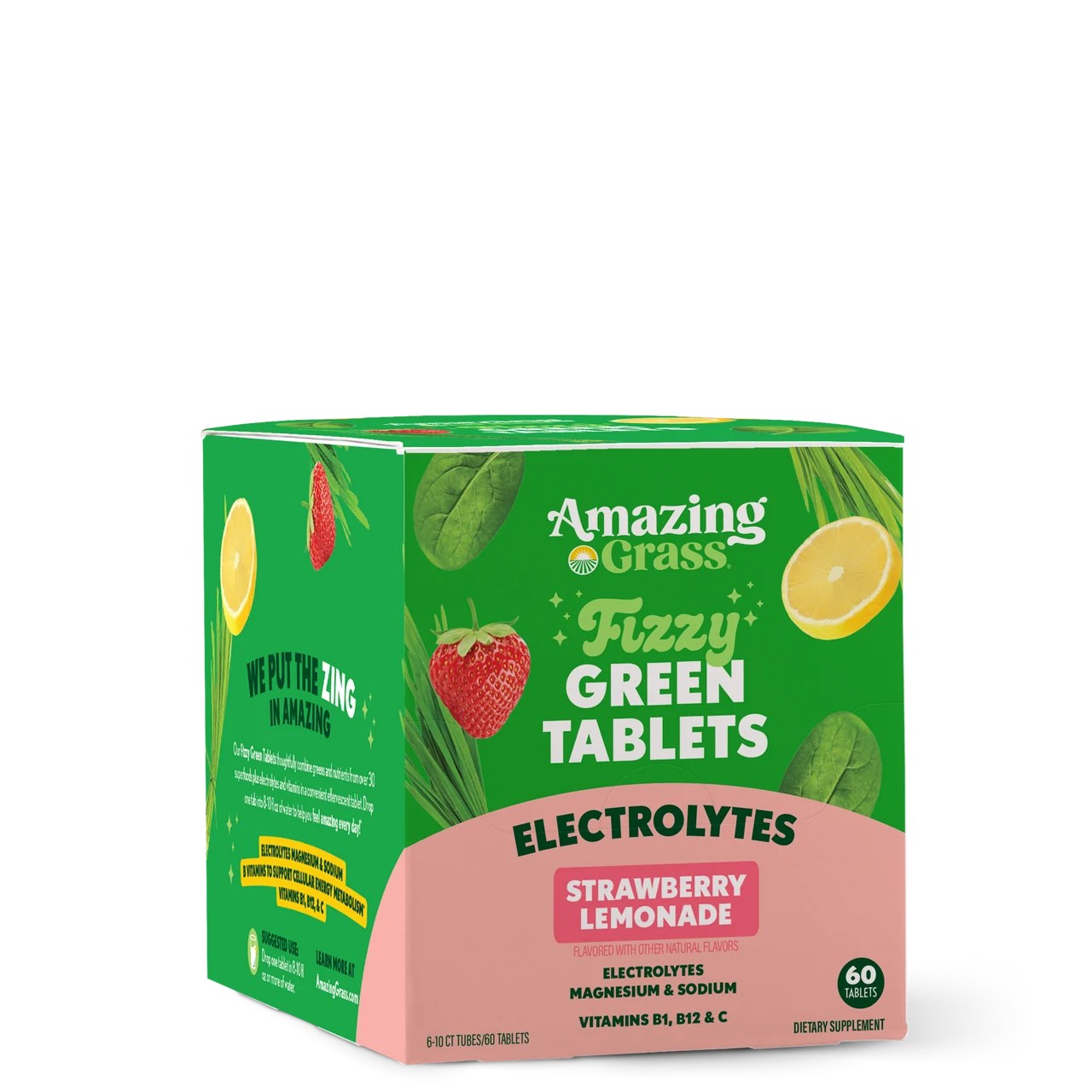 Fizzy Green Tablets Electrolytes Strawberry Lemonade