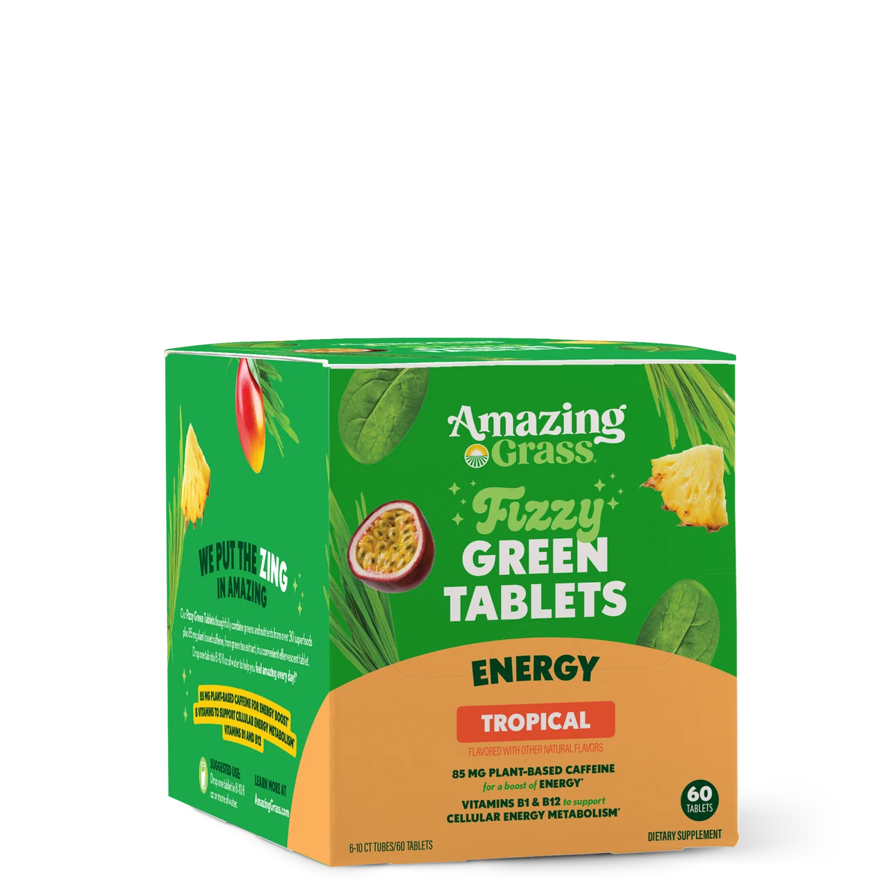 Fizzy Green Tablets Energy Tropical