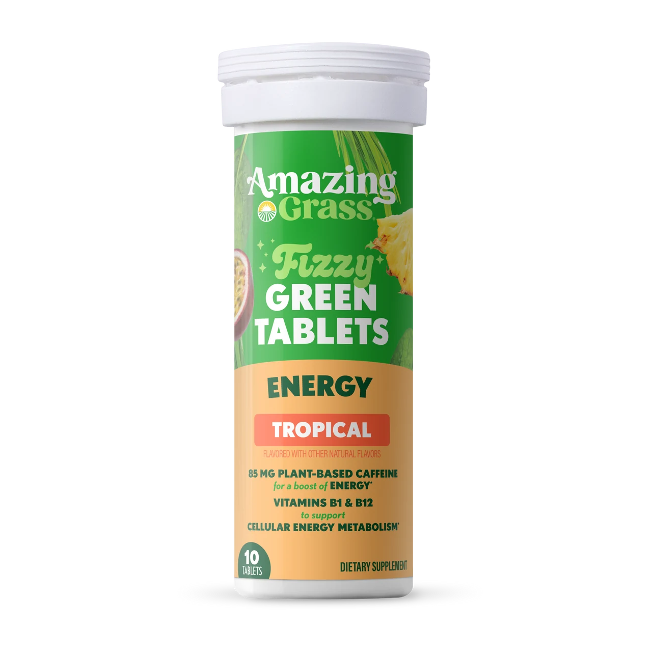 Fizzy Green Tablets Energy Tropical