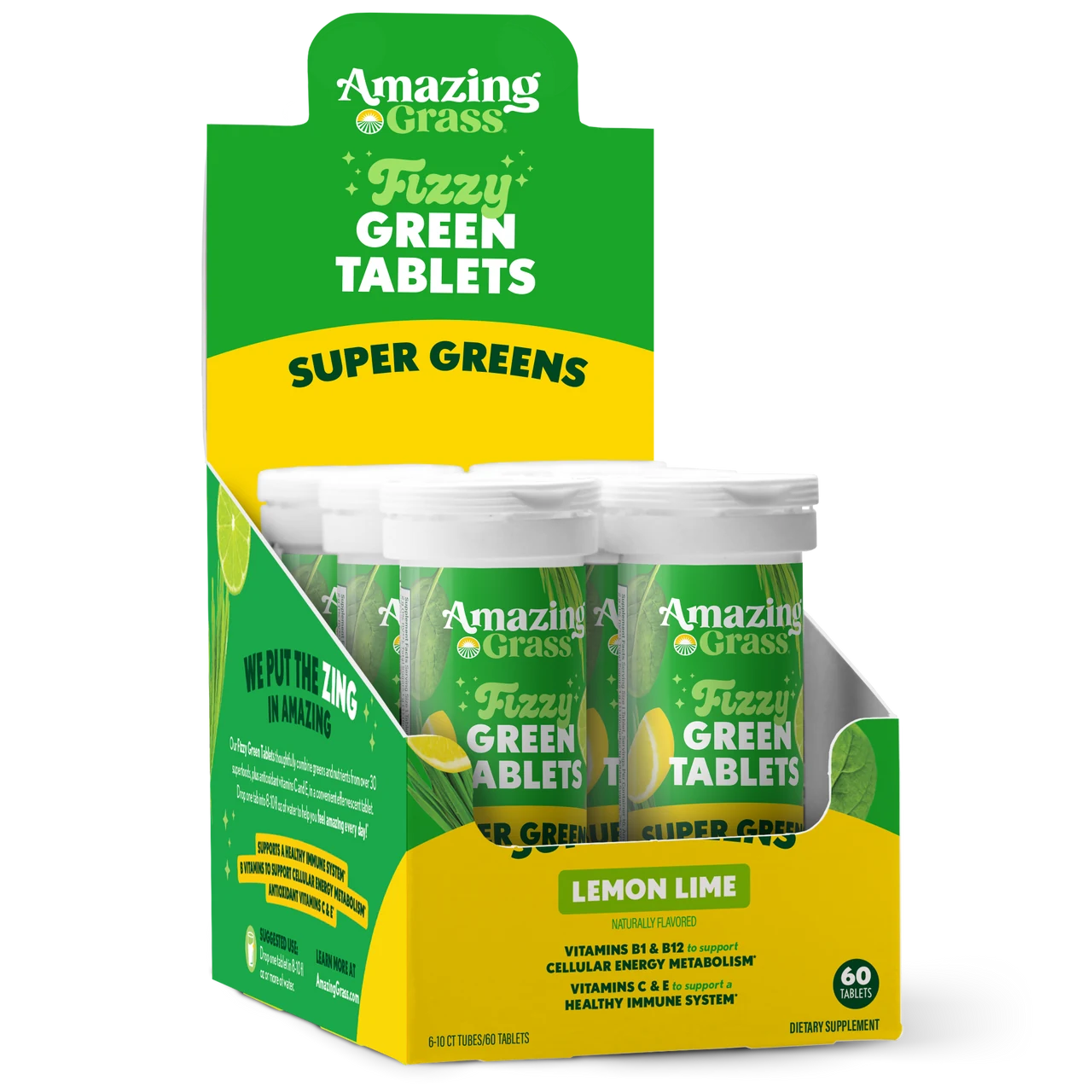 Fizzy Green Tablets Superfood Lemon-Lime